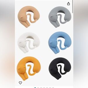 Wine glass charms, six cats, soft rubber